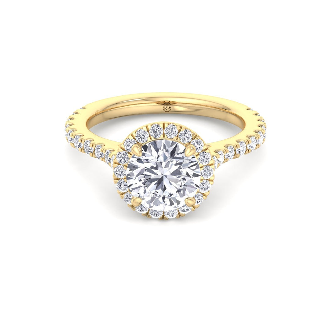 Round Cut Halo Engagement Ring