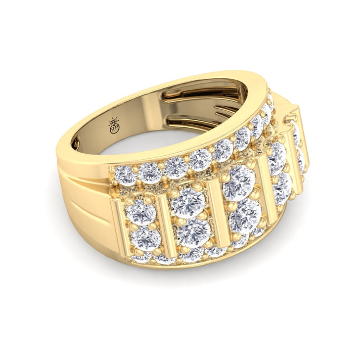 5ct Men’s Multi-Row Column Ring