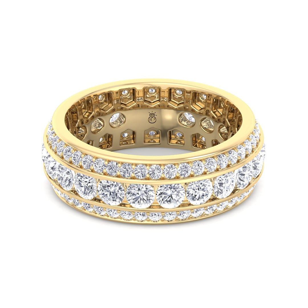 Exclusive 3 Row Round Eternity Band