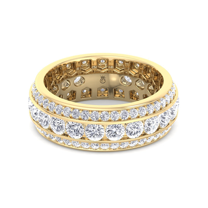 Exclusive 3 Row Round Eternity Band
