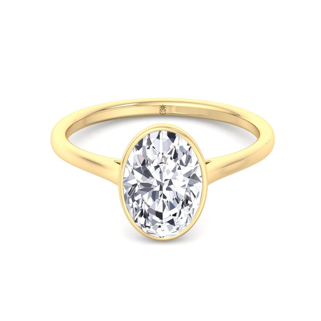Bezel Set  Oval Cut Engagement Ring