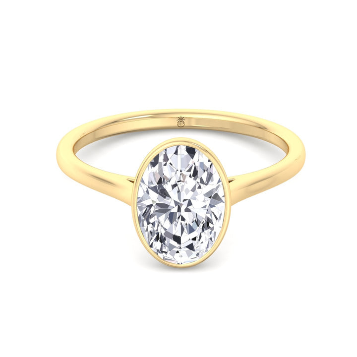 Bezel Set  Oval Cut Engagement Ring