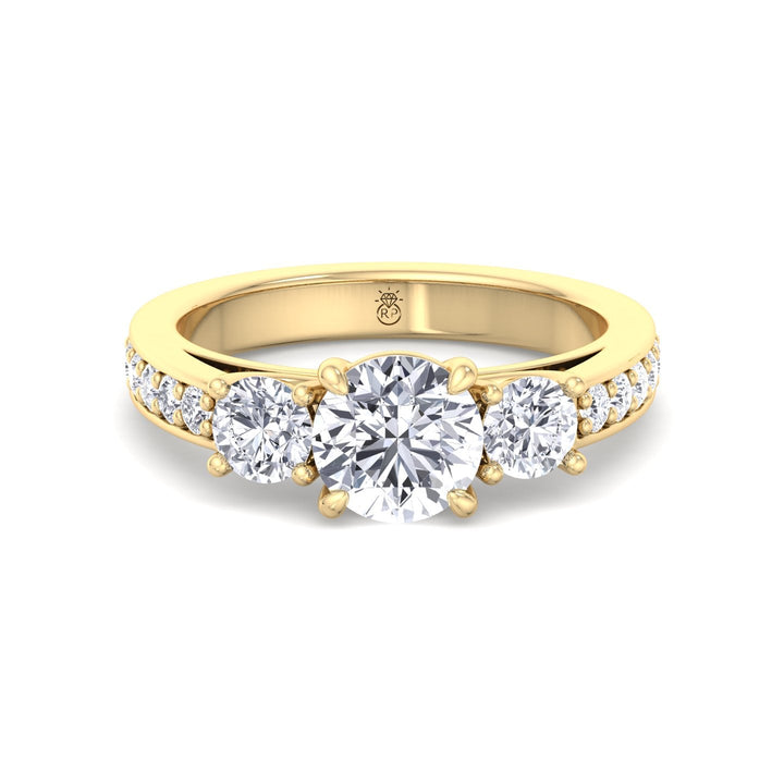 Round Cut Engagement Ring With Sidestones
