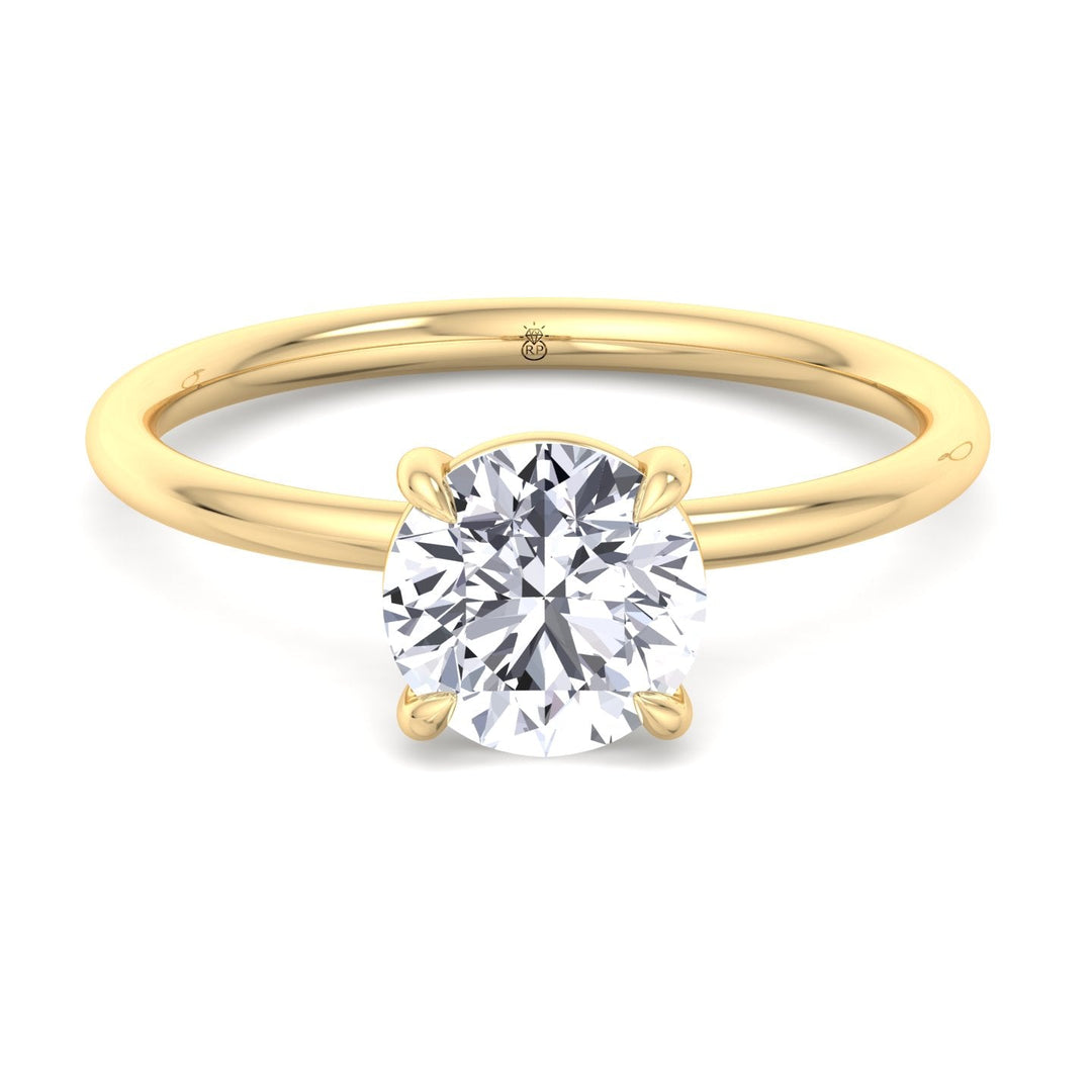 Thin Band Solitaire Round Brilliant Engagement Ring