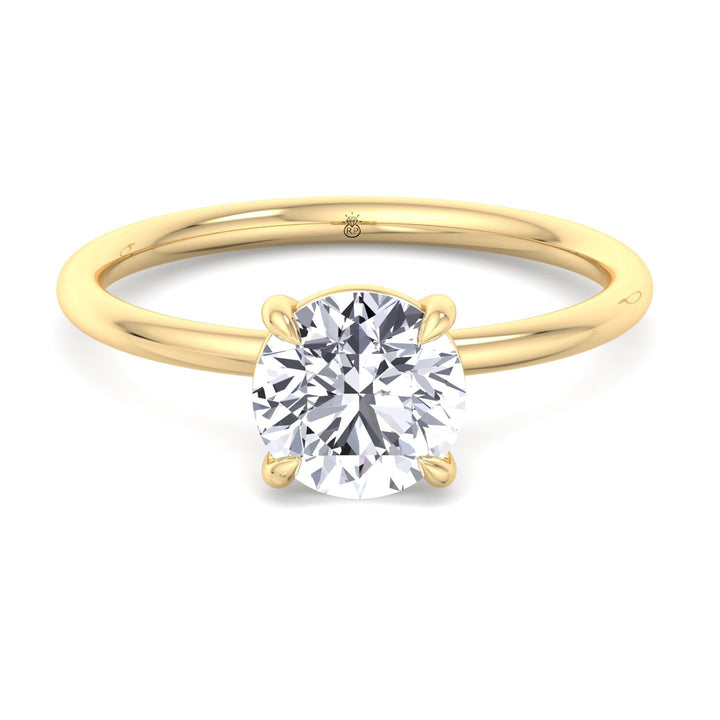 Thin Band Solitaire Round Brilliant Engagement Ring