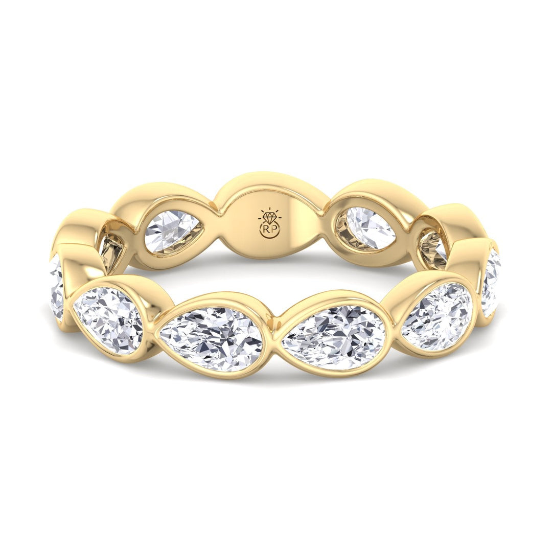 Bezel Set East To West Pear Shape Eternity Band