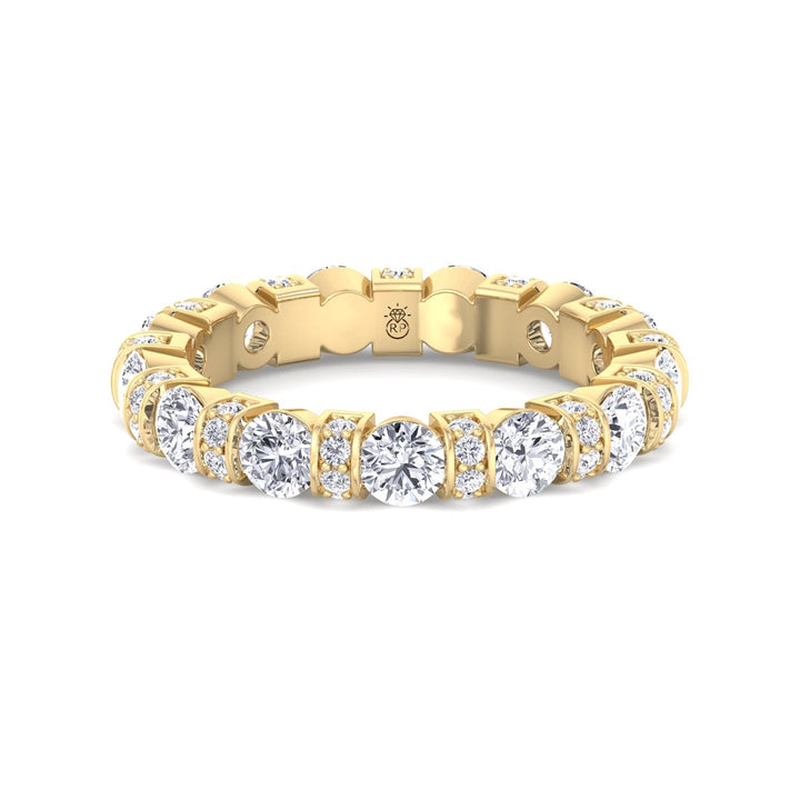 Round Cut Eternity Band With Pave Accents